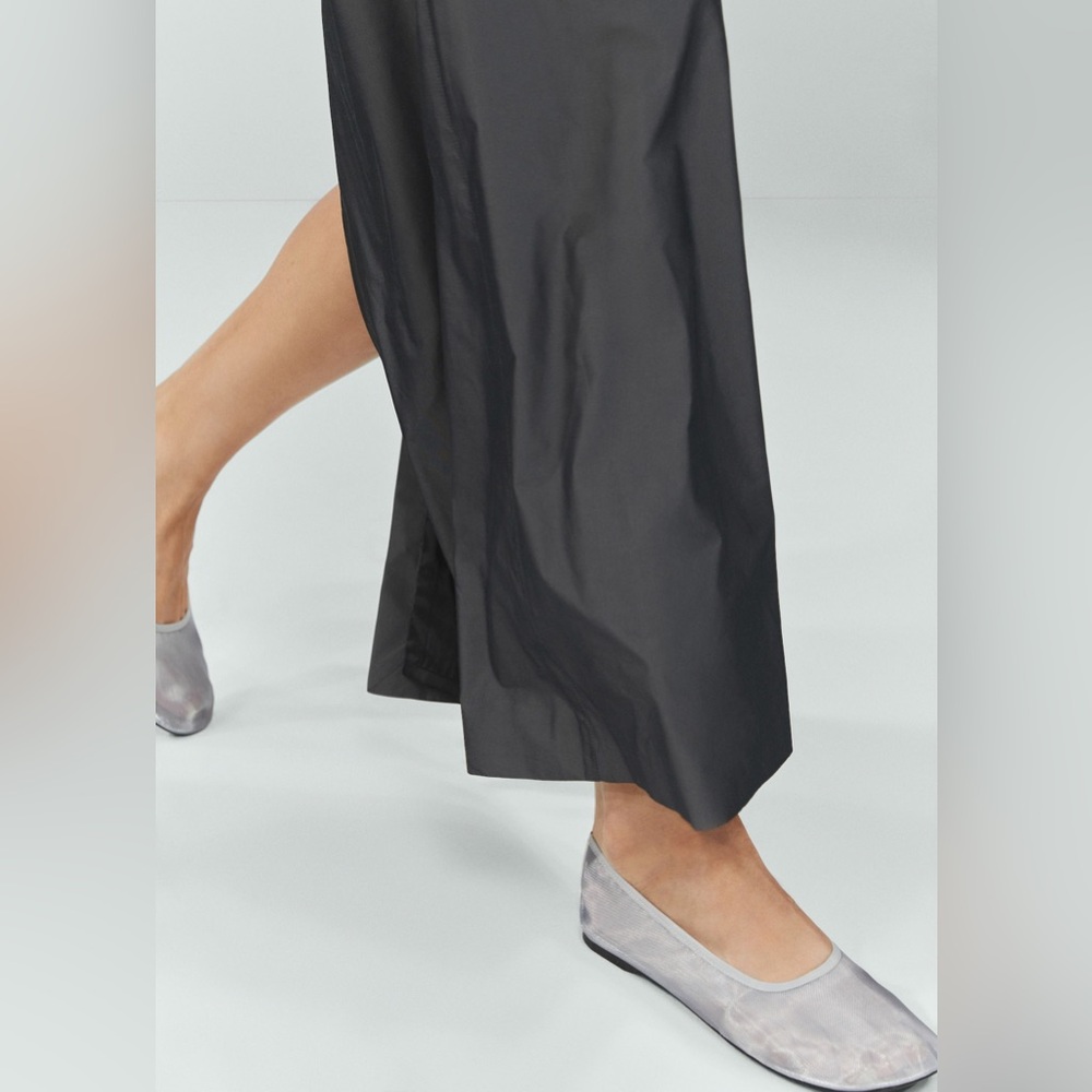 Mango MNG SEMI TRANSPARENT MESH BALLET FLATS in Silver Euro 37 US 6.5 New NWT